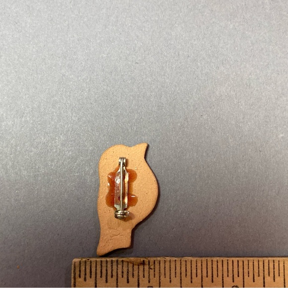 Artisan pottery ceramic blue bird pin brooch - Picture 4 of 4